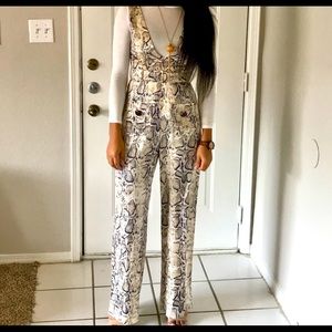 Boohoo Satin Snakeskin Jumpsuit